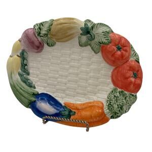 Vintage Fitz and Floyd Canape Plate Kitchen Harvest 8.25" Platter